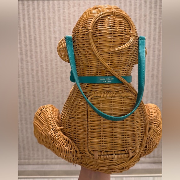 Kate Spade Wicker Monkey with Teal Accent - Picture 4 of 5